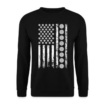 American Sports Golf Ball Flag Athletic - Sweat-shirt Unisexe - noir - Devant - Alina (178cm) & Michal (187cm)