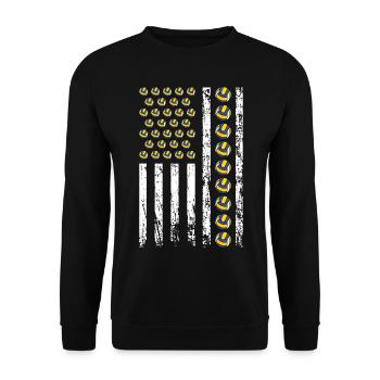 Amerikanischer Sport Volleyball Flagge - Unisex Pullover - Schwarz - Vorne - Alina (178cm) & Michal (187cm)