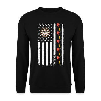 American Sports Darts Flag Athletic Throwing Game - Unisex Pullover - Schwarz - Vorne - Alina (178cm) & Michal (187cm)