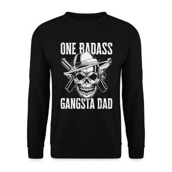 Badass Papa Gangsta Crâne Enfants Grand-père Enfants - Sweat-shirt Unisexe - noir - Devant - Alina (178cm) & Michal (187cm)