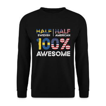 Né en Suède, Suède, Américain, États-Unis - Sweat-shirt Unisexe - noir - Devant - Alina (178cm) & Michal (187cm)