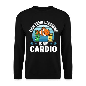 Fish Tank Cleaning is my Cardio Aquaristik - Unisex Sweatshirt - black - Front - Alina (178cm) & Michal (187cm)