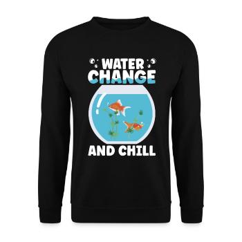 Water Change and Chill Aquatic Gift - Unisex Sweatshirt - black - Front - Alina (178cm) & Michal (187cm)