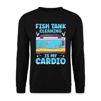 Fish Tank Cleaning is my Cardio Aquaristik - Unisex Sweatshirt - black - Front - Alina (178cm) & Michal (187cm)