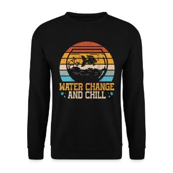 Water Change and Chill Aquatic Gift - Unisex Sweatshirt - black - Front - Alina (178cm) & Michal (187cm)