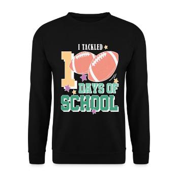I Tackled 100 Days Of School 100 Days Of School - Unisex Sweatshirt - black - Front - Alina (178cm) & Michal (187cm)