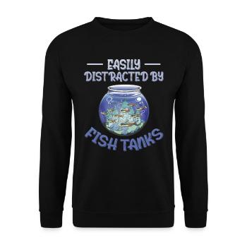 Facilement distrait par l’aquarium aquatique amusant - Sweat-shirt Unisexe - noir - Devant - Alina (178cm) & Michal (187cm)
