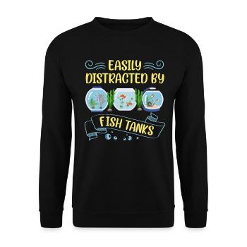 Facilement distrait par l’aquarium aquatique amusant - Sweat-shirt Unisexe - noir - Devant - Alina (178cm) & Michal (187cm)