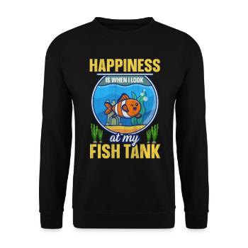 Le bonheur, c’est quand je regarde mon aquarium - Sweat-shirt Unisexe - noir - Devant - Alina (178cm) & Michal (187cm)
