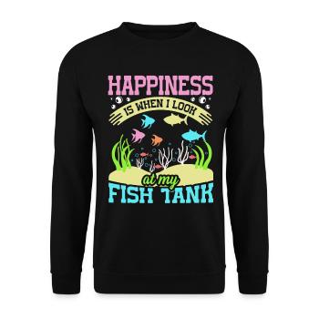 Le bonheur, c’est quand je regarde mon aquarium - Sweat-shirt Unisexe - noir - Devant - Alina (178cm) & Michal (187cm)