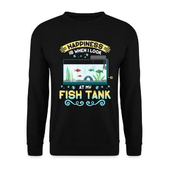 Happiness Is When I Look At My Fish Tank - Unisex Sweatshirt - black - Front - Alina (178cm) & Michal (187cm)