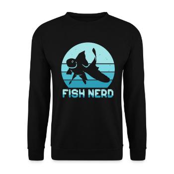 Funny Aquatic Fish Nerd - Unisex Sweatshirt - black - Front - Alina (178cm) & Michal (187cm)