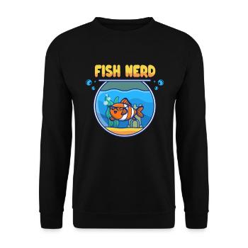 Funny Aquatic Fish Nerd - Unisex Sweatshirt - black - Front - Alina (178cm) & Michal (187cm)
