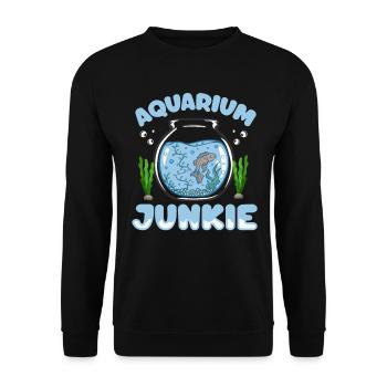 Drôle d’aquarium Aquarium Junkie - Sweat-shirt Unisexe - noir - Devant - Alina (178cm) & Michal (187cm)