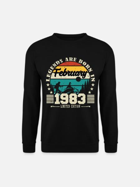 Februar 1983. Geburtstagsgeschenk Februar 1983. - Unisex Pullover - Schwarz