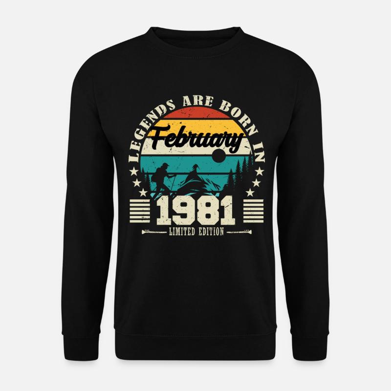 Februar 1981. Geburtstagsgeschenk Februar 1981. - Unisex Pullover - Schwarz