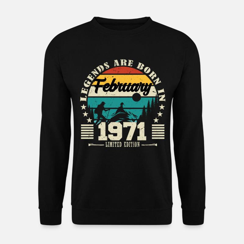 Februar 1971. Geburtstagsgeschenk Februar 1971. - Unisex Pullover - Schwarz