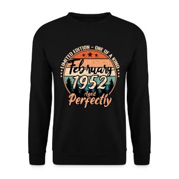 February 1952 anniversary 1952 legends February - Unisex Sweatshirt - black - Front - Alina (178cm) & Michal (187cm)
