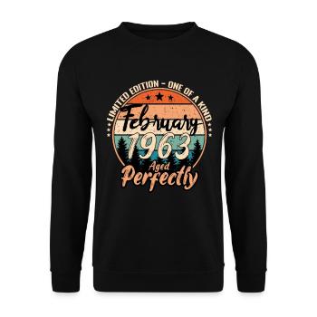 Février 1963 anniversaire 1963 légendes Février - Sweat-shirt Unisexe - noir - Devant - Alina (178cm) & Michal (187cm)