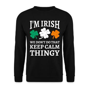 Je suis irlandais nous ne faisons pas ça garder le truc calme - Sweat-shirt Unisexe - noir - Devant - Alina (178cm) & Michal (187cm)