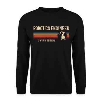 Robot Robotics Engineer Retro - Unisex Sweatshirt - black - Front - Alina (178cm) & Michal (187cm)