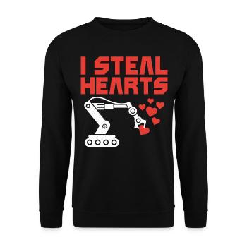 Robot Robotics Engineer Valentines - Unisex Sweatshirt - black - Front - Alina (178cm) & Michal (187cm)