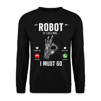Robot Robotics Engineer Phone - Unisex Sweatshirt - black - Front - Alina (178cm) & Michal (187cm)