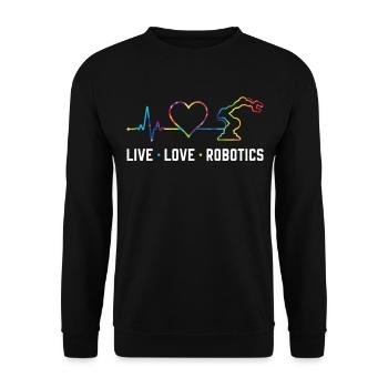 Ingénieur en robotique robotique Tie Dye - Sweat-shirt Unisexe - noir - Devant - Alina (178cm) & Michal (187cm)