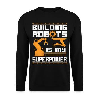 Robot Robotics Engineer Vintage - Unisex Pullover - Schwarz - Vorne - Alina (178cm) & Michal (187cm)