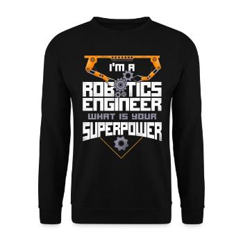 Robot Robotics Engineer Vintage - Unisex Sweatshirt - black - Front - Alina (178cm) & Michal (187cm)