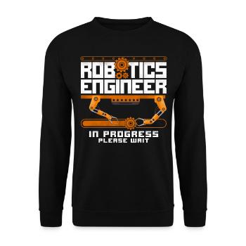 Robot Robotics Engineer Vintage - Unisex Sweatshirt - black - Front - Alina (178cm) & Michal (187cm)