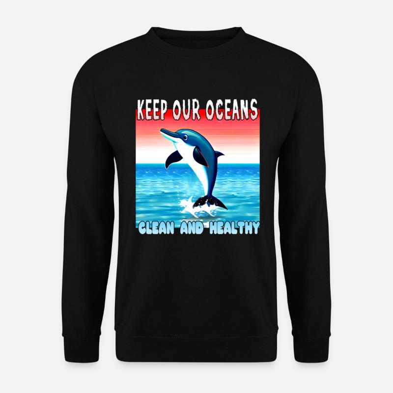 Delfin Umweltschutz ist wichtig - Unisex Pullover - Schwarz