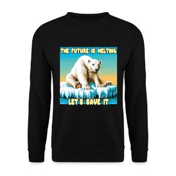 The Future is melting - Unisex Sweatshirt - black - Front - Alina (178cm) & Michal (187cm)