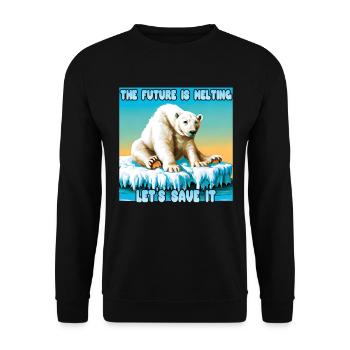 The Future is melting - Unisex Sweatshirt - black - Front - Alina (178cm) & Michal (187cm)