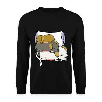 Tired Dogs Pets Dog Owners Sleep Dream - Unisex Sweatshirt - black - Front - Alina (178cm) & Michal (187cm)