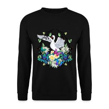 Début du printemps Cygne Faune Nature Oiseaux - Sweat-shirt Unisexe - noir - Devant - Alina (178cm) & Michal (187cm)
