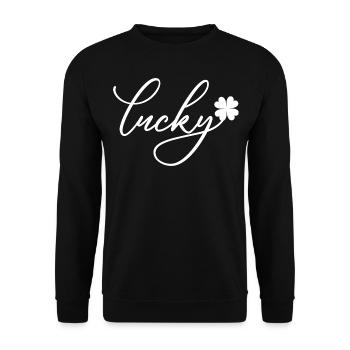 Cadeau de la Saint-Patrick Trèfle Hommes, Femmes, Enfants - Sweat-shirt Unisexe - noir - Devant - Alina (178cm) & Michal (187cm)