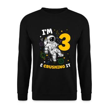Ich Bin 3 Science Future Scientist Happy Birthday - Unisex Pullover - Schwarz - Vorne - Alina (178cm) & Michal (187cm)