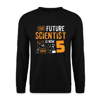 This future scientist is now celebrating - Unisex Sweatshirt - black - Front - Alina (178cm) & Michal (187cm)