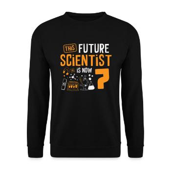 This future scientist is now celebrating - Unisex Sweatshirt - black - Front - Alina (178cm) & Michal (187cm)