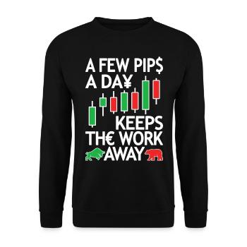 DayTrader Trader Forex Trading Forex Trading - Sweat-shirt Unisexe - noir - Devant - Alina (178cm) & Michal (187cm)