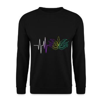 Heartbeat de masque violet, doré et vert pour - Sweat-shirt Unisexe - noir - Devant - Alina (178cm) & Michal (187cm)