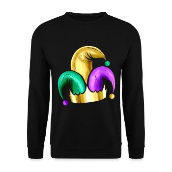 Purple, Yellow Golden And Green Jester Hat For - Unisex Sweatshirt - black - Front - Alina (178cm) & Michal (187cm)