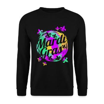 Fleur De Lis Logo For Mardi Gras - Unisex Sweatshirt - black - Front - Alina (178cm) & Michal (187cm)