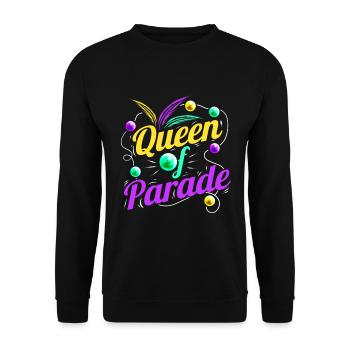 Queen Of Parade Logo For Mardi Gras - Unisex Pullover - Schwarz - Vorne - Alina (178cm) & Michal (187cm)