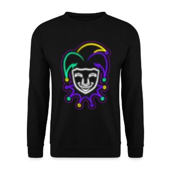 Jester Outline For Mardi Gras - Unisex Sweatshirt - black - Front - Alina (178cm) & Michal (187cm)