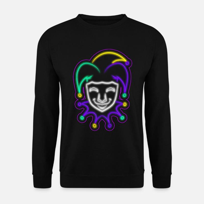 Bouffon Outline pour Mardi Gras - Sweat-shirt Unisexe - noir