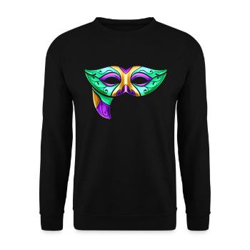 Masque vert pour Mardi Gras - Sweat-shirt Unisexe - noir - Devant - Alina (178cm) & Michal (187cm)