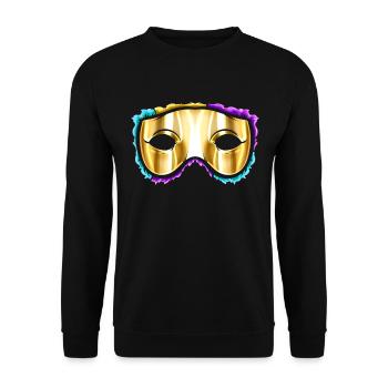 Yellow golden Mask For Mardi Gras - Unisex Sweatshirt - black - Front - Alina (178cm) & Michal (187cm)