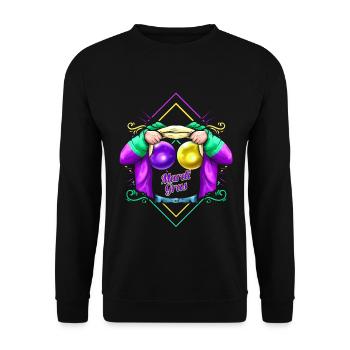 Beads Costume for Mardi Gras - Unisex Pullover - Schwarz - Vorne - Alina (178cm) & Michal (187cm)